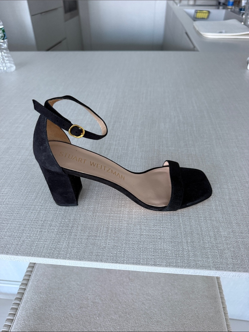Stuart Weitzman Black Heels Ankle-Strap Sandals - Picture 12 of 12